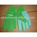Pvc dots cotton garden gloves